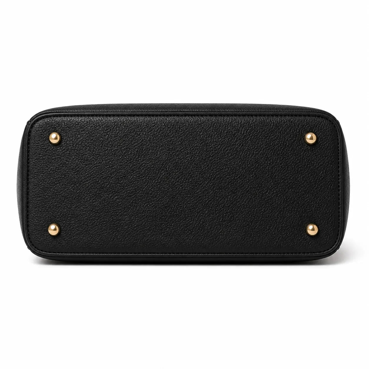 Elarabags Classic Black Leather Handbag with Shoulder Strap for Women