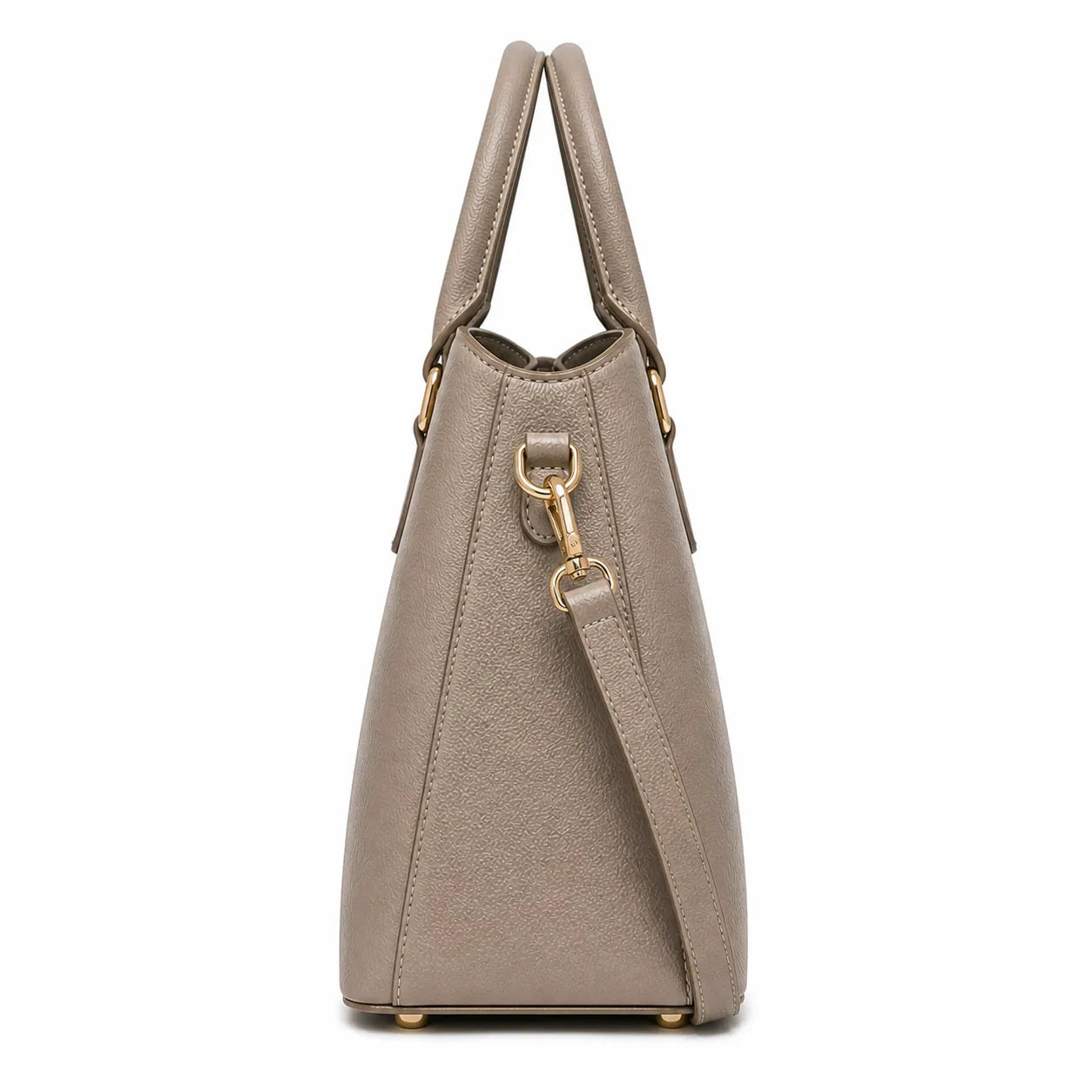 Elarabags Elegant Taupe Leather Handbag with Shoulder Strap for Women
