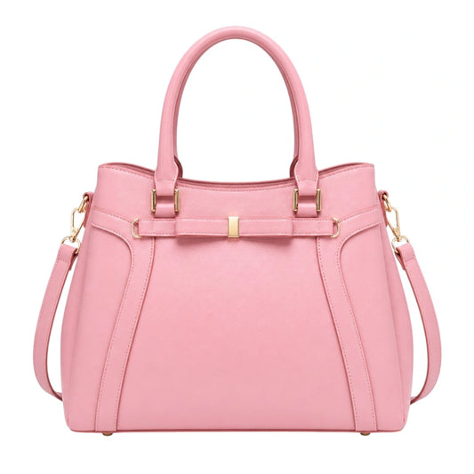 Elarabags Elegant Pink Leather Tote Handbag for Women