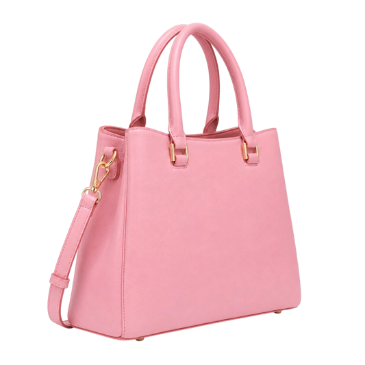 Elarabags Elegant Pink Leather Tote Handbag for Women