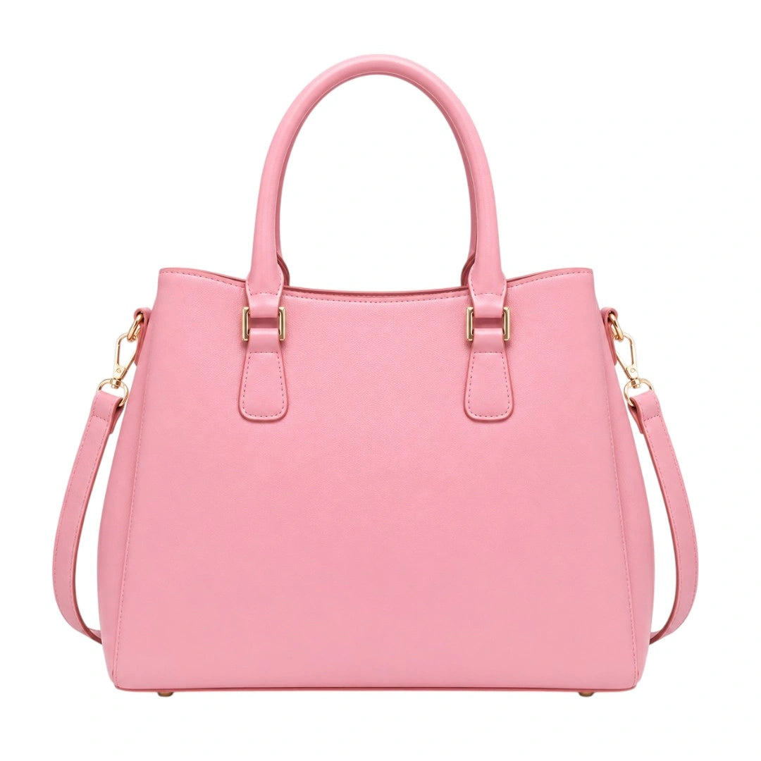 Elarabags Elegant Pink Leather Tote Handbag for Women